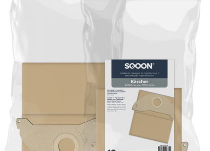 SQOON® Stofzuigerzakken  Geschikt voor Kärcher A2000 Series & WD2 Series (o.a. A2004) – Papier – 10 Stuks