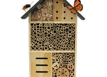 Insectenhotel - Vlinderhotel - Bijenhotel - Duurzaam - Decoratie - Hout - 10 x 30 x 50 Cm