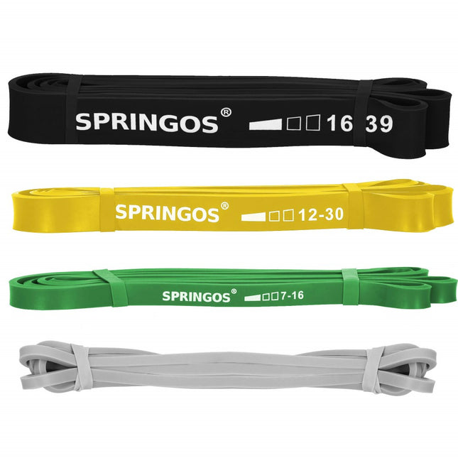 Resistance Band Set | Weerstandselastieken | Weerstandstube Set | Resistance banden | Geel/Groen/Grijs/Zwart