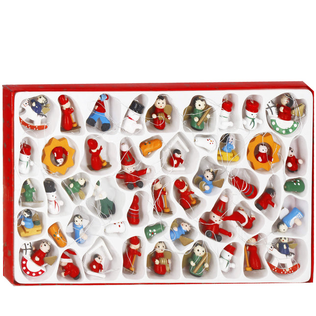 Kerstboomhangers | 48 Stuks | Hout