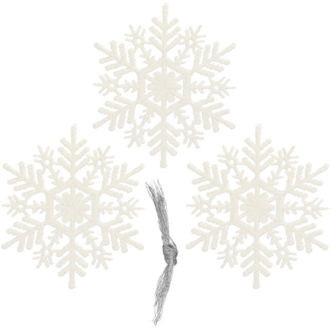 Kerstversiering | Kerstdecoratie Voor Binnen | Kersthanger | Sneeuwvlok | 10 cm | 3 Stuks