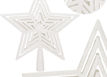 Kerstboom Piek | GlitterSter | 23 cm | Zilver