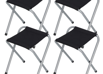 Campingtafel - Inklapbaar -  Verstelbaar Inclusief Stoelen - Donkerbruin/Zwart  - 120 x 60 x 70 cm