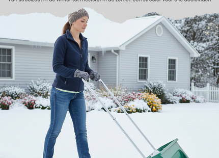 Strooiwagen | Strooikar | Zoutstrooier | Verstelbaar | Winter | Zout | Ijs | Tuin | Terras | 12 L