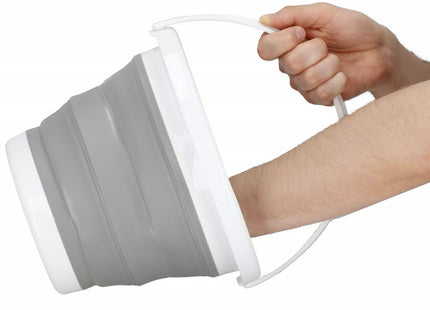 Emmer | Opvouwbare Emmer | Rond | 10L | Grijs/Wit