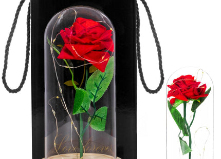 Roos | Valentijn | Rozen | LED | 22 cm | Rood/Groen/Naturel | Warm wit