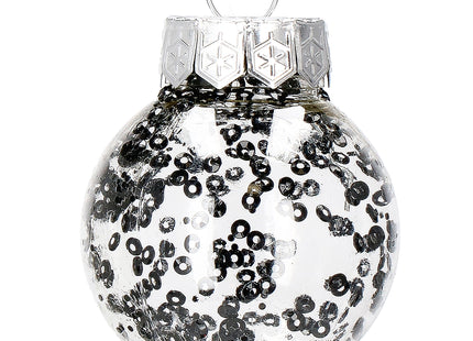 Kerstballen | Transparant | 24 Stuks | 5 cm | Zwart