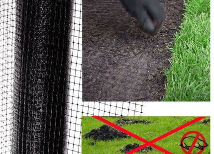 Mollengaas | Mollenbestrijding | Mollennetten | 1x 100 m | 30g/m2 | Zwart