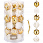 Kerstballen | 30 Stuks | 7 cm | Goud/Wit