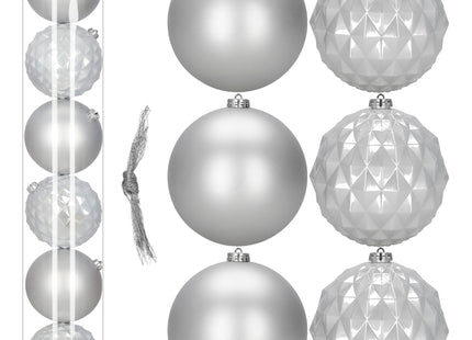 Kerstballen | 6 Stuks | 15 cm | Zilver