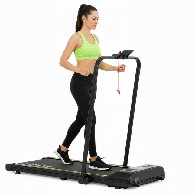 Loopband - 1-12 KM/U - Inklapbaar - Fitshow APP - Met ingebouwde Speaker ( Bluetooth ) - Afstandsbediening - Telefoonhouder - Smeerolie - 133 x 50 x 105 CM - 1 PK Motor