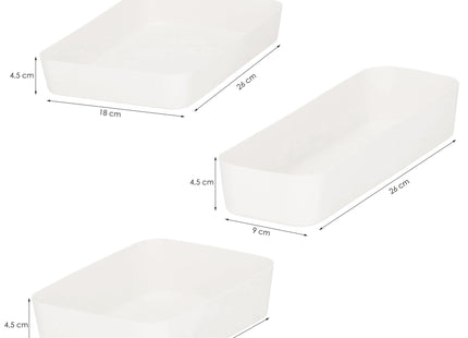 Opbergbak - Opberg Bakje - Lade Organizer Bak - Lade bak - Lade Indeling - Crème