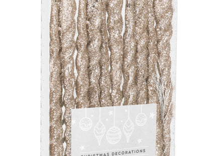 Kersthanger | Kerstboomhanger | Kerstversiering | Ijsspegel | Goud | 10 Stuks | 12 cm
