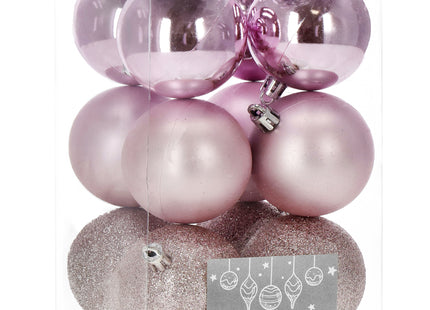 Kerstballen | 12 Stuks | 6 cm | Roze