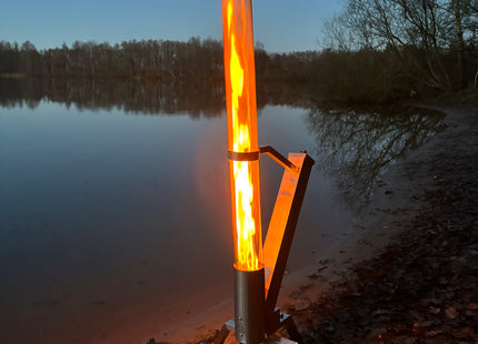 Pellet Terras Heater - Terrasverwarmer - Outdoor - Heater - Fire Tube - Pellet - Zilver - 51,3 x 40,7 x 130,5 Cm