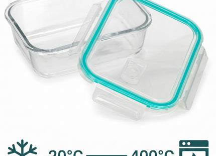 Voedselcontainer - Voorraadpot - Tempratuurbestendig - Keukenaccessoire - Set Van 8 - Borosilicaatglas - Kunststof