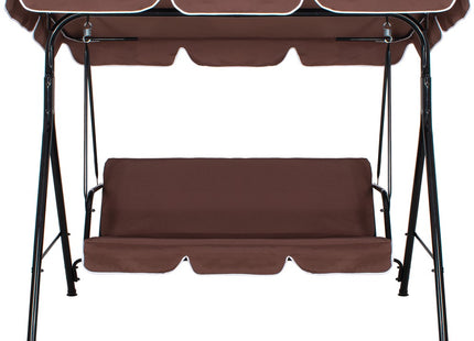 Schommelbank | Luna-Schommel | 3-zits | Waterafstotend | Verstelbare Luifel | 170 x 110 x 150 cm | Bruin/Rood