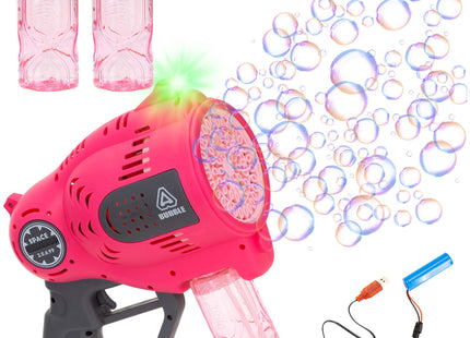 Bellenblaasmachine - Bellenblaas Pistool - Bellenblazer - Bubble gun Volledig Elektrische Bubbel Gun met Reservoir - Roze -Led Verlichting