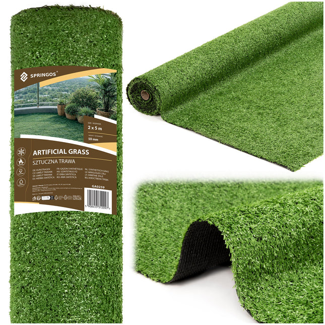 Kunstgras - 2 x 5 M - 10 MM Polhoogte