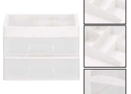 Make Up Organizer | Sieradendoos | Meerdere vakken | Lade Kast | Wit | 23x16,5x20cm
