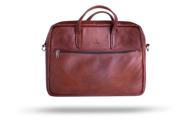 Leren Aktetas - Laptoptas - 15,6 inch - Bruin - 43 x 35 x 4,5 CM
