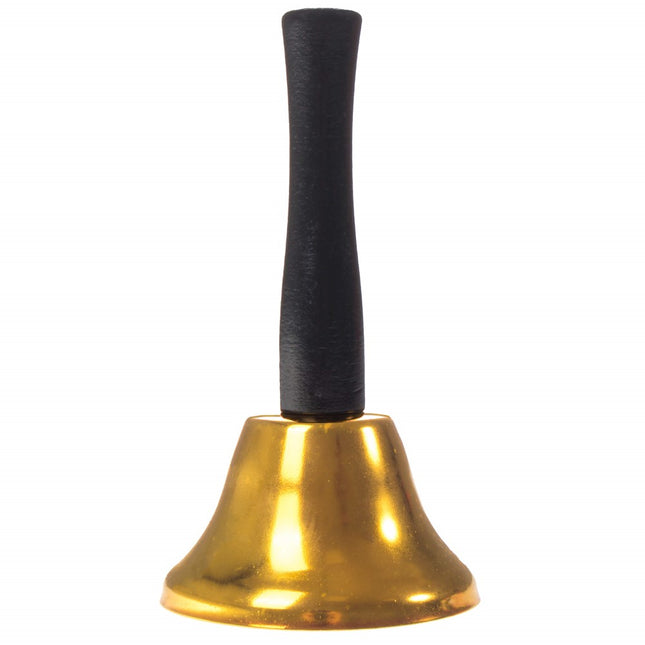 Kerstman Bel | 12 cm | Zwart/Goud