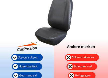 Autostoelhoes - Autostoelbeschermer - Stoelhoes - Bescherming - Kunstleder - Zwart - Maat L