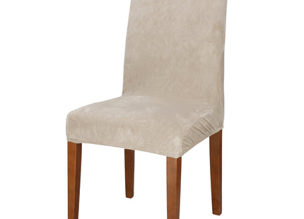 Velvet Stoelhoes - Voor Eetkamerstoelen - Met Stretch - Beige