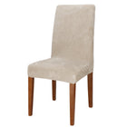 Velvet Stoelhoes - Voor Eetkamerstoelen - Met Stretch - Beige