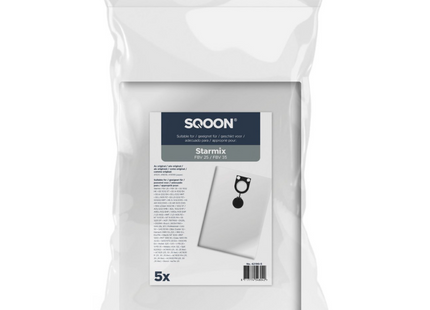SQOON® Stofzuigerzakken Geschikt voor Starmix FBV 25 / 35 Series - 5 Stuks
