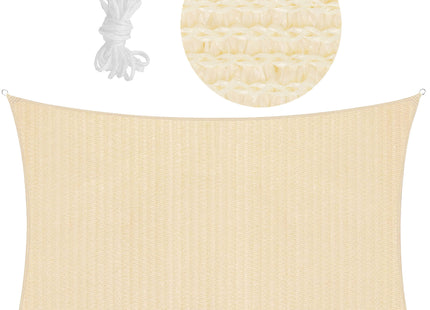 Schaduwdoek | Zonnezeil | Rechthoek | 4 x 3 m | 90% Schaduw | Creme