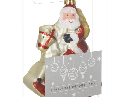 Kersthanger | Kerstman | Kerstboomhanger | Wit | Glitters | Kunststof | 11 cm