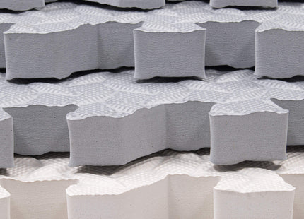 Speelmat | Speelmat Foam | Puzzelmat | Figuren | 9 Puzzelstukken | Crème / Grijs | 230 x 120 cm