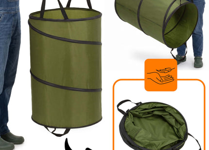 Tuinafvalzak - 120 liter - Duurzaam - Herbruikbaar - Scheurvast - Kunststof -  70 x 47Ø Cm - Groen