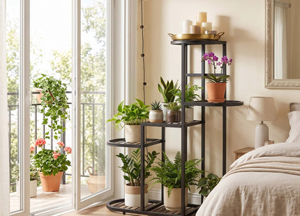 Plantenrek - Plantenstandaard - Bloemenstandaard - Bloementrap - Metaal - 5 Laags - 79 x 69,5 x 23 cm
