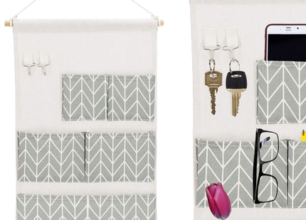 Hangende Organizer - Opbergzak - Wand Organizer - Visgraatpatroon - Speelgoed - 5 Vakken