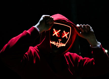 Masker -  Halloween - LED-Licht - Lichtgevend - Rood/Zwart