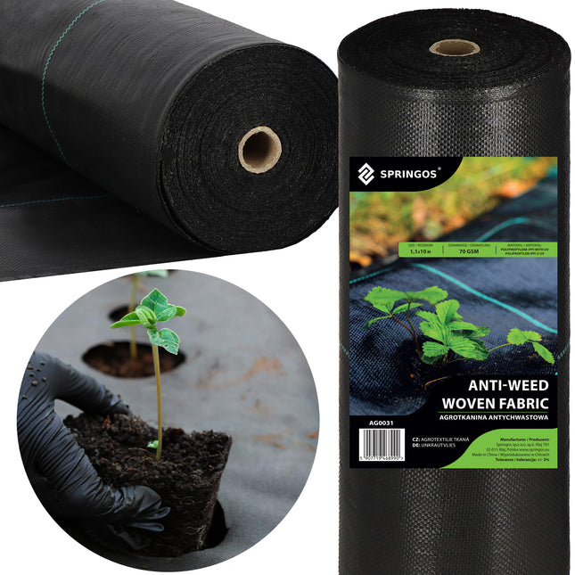Worteldoek - Anti -Onkruid - Beschermfolie -  70g - 1,1X10M - Zwart