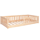 Kinderbed - Bed - Valbeveiliging - Lattenbodem - Hout - Lichtbruin - 200 x 80cm
