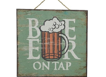 Wandbord Vintage Retro | 24 x 24 cm | MDF | Beer On Tap