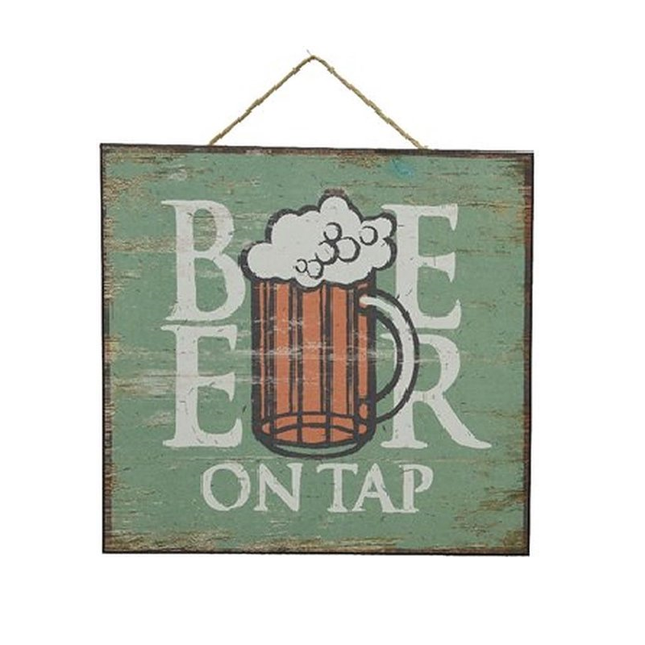 Wandbord Vintage Retro | 24 x 24 cm | MDF | Beer On Tap