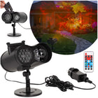 Springos® LED Projector met 48 Lichtpatronen – Kerstprojector voor Binnen en Buiten – 12 Verwisselbare Dia's – Afstandsbediening – IP65 – Zwart