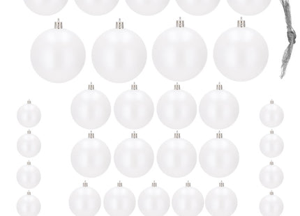 Kerstballen | 37 Stuks | 3/8 cm | Parelwit