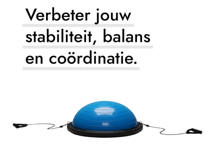 Muntel® - Balanstrainer - Balanskussen - Balansbal - Wiebelkussen - Fitnessbal - Ø 60 CM - Inclusief Weerstandsbanden En Pomp