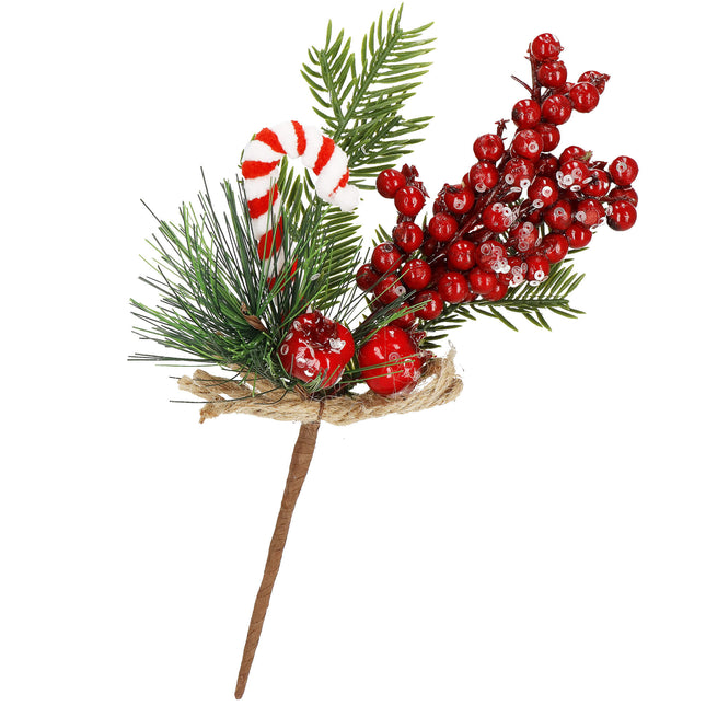 Kersttak | Decoratie | Rood | Zuurstok | 24 cm