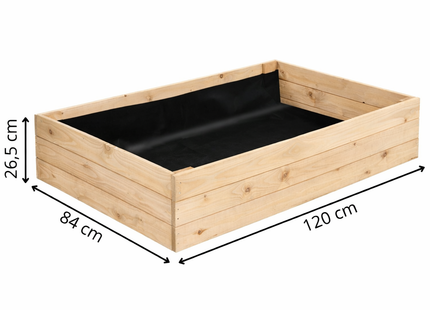 Kweekbak - Plantenbak - Moestuin - Planten - Hout - Naturel - 140 x 84 x 26,5 Cm