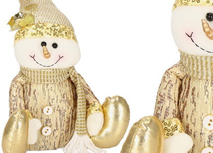 Sneeuwpop - Kerstversiering - Goud - 38 cm