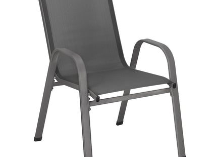 Tuinstoel | Tuinstoelen | Tuinstoel Buiten | Staal | Textiel | 4 Stuks | 120 Kg | Donkergrijs