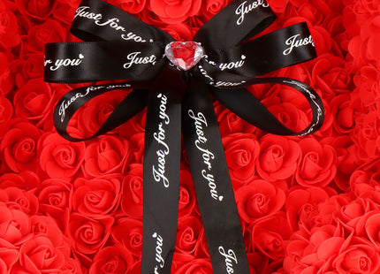 Rozen Beer | Rozenbeer | Rose Bear | Rozen Teddybeer | Liefde | Inclusief Giftbox | 68 x 50 x 48 cm | Rood / Zwart