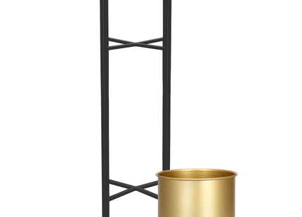 Staande Plantenbak | Plantenbakken | Metaal Zwart/Goud | 66 cm